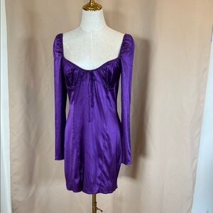 Zara Purple Satin Dress